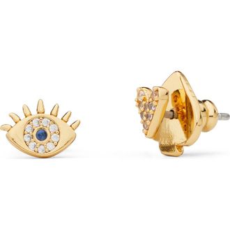 Kate Spade New York wishes mismatched stud earrings. in Clear/Gold. at Nordstrom