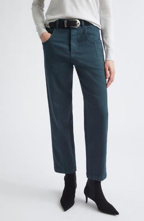 Eleventy Crop Straight Leg Jeans in 178 Dark Jade at Nordstrom, Size 52