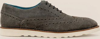 Oswin Hyde Mens Tyler Grey Suede - Brown - Size: 10