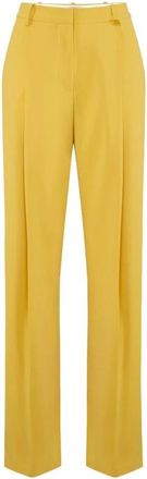 Elisabetta Franchi Wijde broek - Dames - Wijde Broeken - Geel - XL - Polyester - Broeken