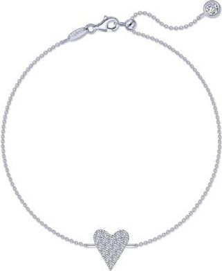 Lafonn Simulated Diamond Heart Anklet in White at Nordstrom Rack, Size 10