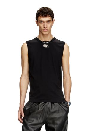Diesel Tank top with metallic Oval D - T-Shirts - Man - Black