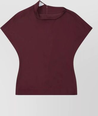 Bottega Veneta asymmetric neck top regular fit short sleeves