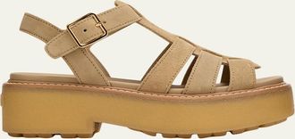 Prada Platform Suede Fisherman Sandals