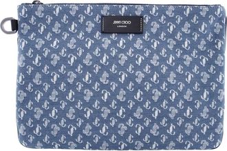 Jimmy Choo London Derek-N JC Monogram Denim Clutch
