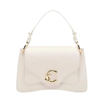 Coccinelle Handbags, female, White, Size: ONE SIZE White Leather Handbag with Removable Strap