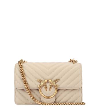 Pinko Beige Love Small Shoulder Bag