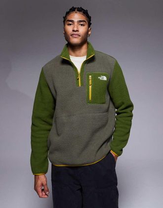 The North Face Yumiori - Pile verde color block con zip corta