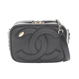 Chanel Pre-owned Coco Mark Lamsleren Schoudertas - Dames - Pre-owned - Zwart - Maat: ONE Size Leer