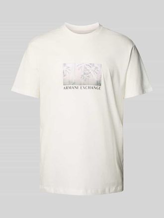 A|X Armani Exchange T-Shirt mit Label-Print in Weiss, Gr&ouml;&szlig;e S