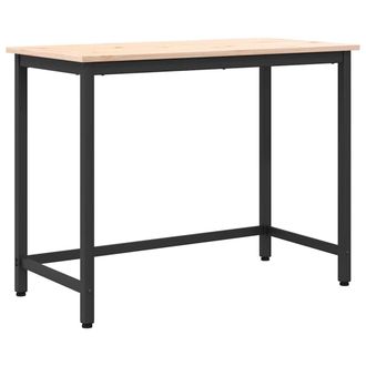 vidaXL Mesa Natural 100 X 50 X 77 Cm Madera Ingenierizada Y Acero Vidaxl