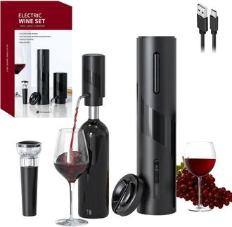 OEM Tire-bouchon &Eacute;lectrique - Carafe Doseuse &Eacute;lectrique - Machine &Agrave; Emballer Sous Vide - Coupe-capsule - Ensemble 4 En 1 Pour Vin - 11,5 X 5,5 X 12 Cm - P
