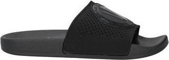 Versace Couture Rubber Slip-On Pool Slides for Men in Black with Flat Sole