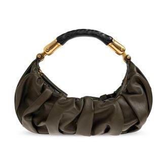 Balmain Ebene Handtas - Dames - Handtassen - Bruin - ONE Size - Leer - Tassen