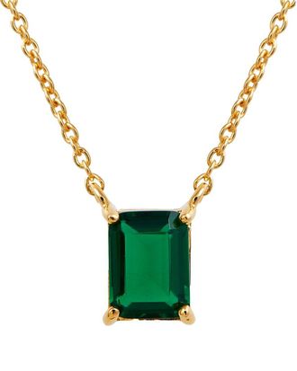 Savvy Cie Jewels 18K Over Silver Emerald May Birthstone Necklace