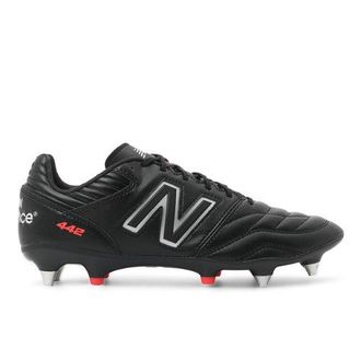 New Balance Hombre 442 PRO SG V2 en Negro/Rojo/Blanco, Microfibra, Talla 41.5