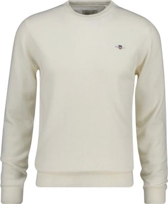 GANT Jersey de punto con cuello redondo - Knitwear - Hombre - Beige - 2XL