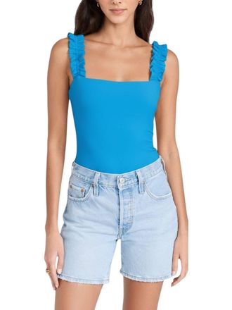 Susana Monaco Ruffle Strap Top In Santorini