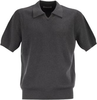 Brunello Cucinelli Polo Shirts - Heren - Polos - Grijs - XL - Tops