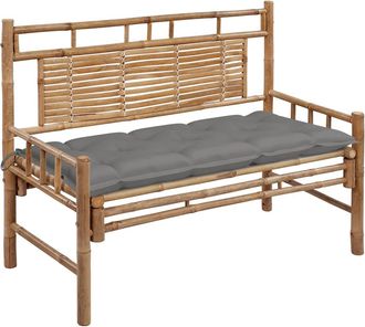 vidaXL Banco De Jard&iacute;n Con Coj&iacute;n Bamb&uacute; 120 Cm Vidaxl