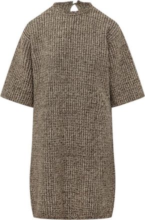 Fabiana Filippi Korte Jurk met Hoge Hals - Dames - Korte kleedjes - Beige - S - Kleedjes