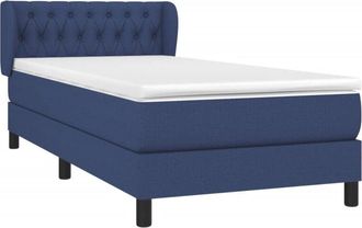 vidaXL Cama Box Spring Con Colch&oacute;n Tela Azul 90x200 Cm Vidaxl