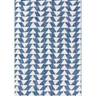 Jonathan Y Designs Andratx Modern Geometric Indoor/Outdoor Area Rug in Ivory/blue at Nordstrom, Size 5Ft 0In X 8Ft 0In