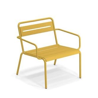 Emu Stackable low armchair Star - Yellow - Galvanized sheet