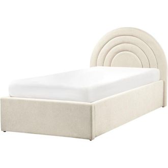 Beliani Kids Ottoman Bed Fabric ANET 90 x 200 cm (EU Single) Beige