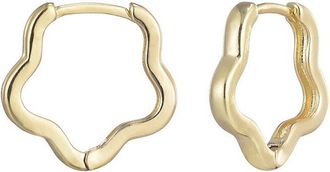 Adornia Adornia 14K Plated Flower Shaped Hoop Earrings
