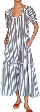 Emerson Fry Lantern Dress In Handloom Stripes