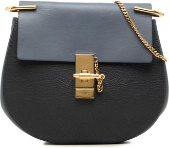 Chlo&eacute; Pre-owned Chloe Small Bicolor Smooth and Grained Calfskin Drew Crossbody Ladies 15RFZ8ZG8XQ3E2QF