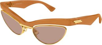 Bottega Veneta BV1480S 005 Womens Sunglasses Gold Size 59