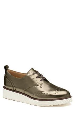 Johnston & Murphy Mitzi Wedge Metallic Derby in Bronze Metallic Sheepskin at Nordstrom Rack, Size 6.5
