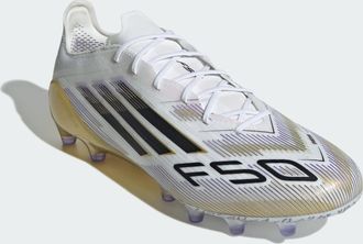 adidas adidas Performance Unisex F50 Elite Artificial Grass Boots - White & Black - Size UK 10.5