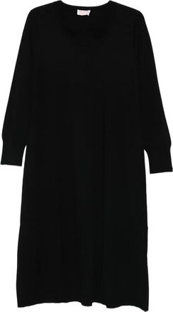 Marina Rinaldi Miretta midi-jurk met vierkante hals - Zwart