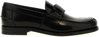 Tod's Black Black Chain Link Leather Loafers