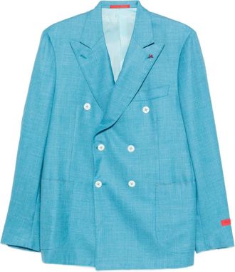 Isaia Blazer met dubbele rij knopen - Blauw