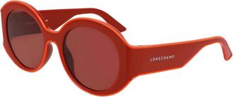 Longchamp Ronde Zonnebril - unisex - Zonnebrillen - Rood - 53 MM - Accessoires