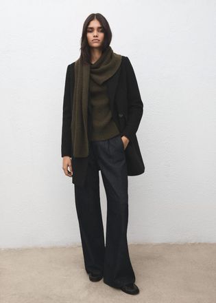 Mango Cappotto misto lana doppiopetto nero - Donna - 1XL - MANGO