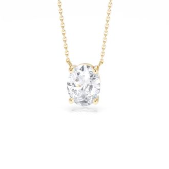 The Diamond Store Wanderlust Floating Oval Cut Lab Diamond Solitaire Necklace 2.00ct H/SI in 9K Gold