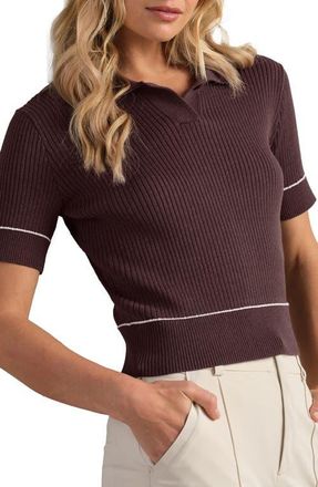Rhone Birdie Rib Polo Sweater in Deep Mauve at Nordstrom, Size X-Large