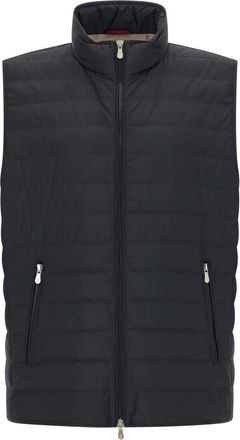 Brunello Cucinelli Gewatteerd Vest - Heren - Bodywarmers - Blauw - L - Jassen