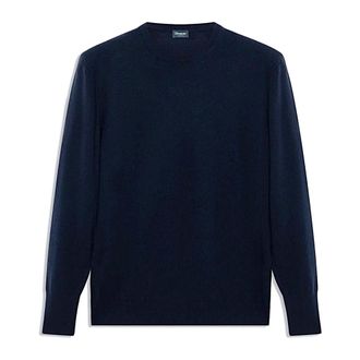 Drumohr Round-neck Knitwear, male, Blue, Size: 3XL Maglia Girocollo
