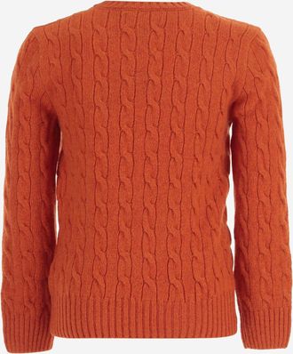Polo Ralph Lauren Boys Cable-Knit Sweater Wool-Cashmere Orange