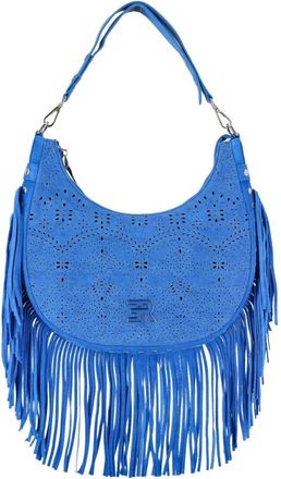 Ermanno Scervino Shoulder Bags, female, Blue, Size: ONE SIZE Canvas Hobo Bag in Terra Color