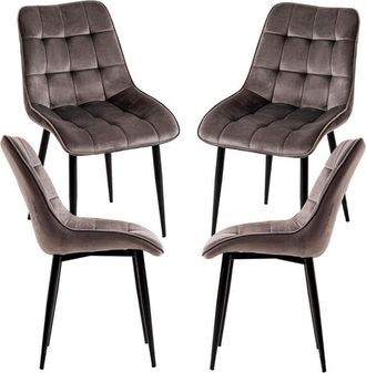 Regalos Miguel Regalos Miguel - Packs Sillas Comedor - Pack 4 Sillas Cade Terciopelo - Gris Oscuro