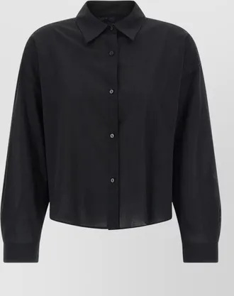 Xacus heather cotton semi-transparent short shirt