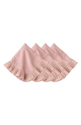 Juliska Mademoiselle Set of 4 Cotton & Linen Napkins in Petal Pink at Nordstrom