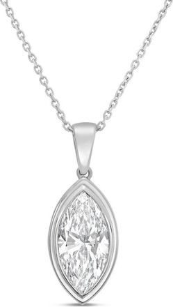 Diana M. Jewels 14kt white gold 3.00 ct lab grown marquise bezel with bail pendant